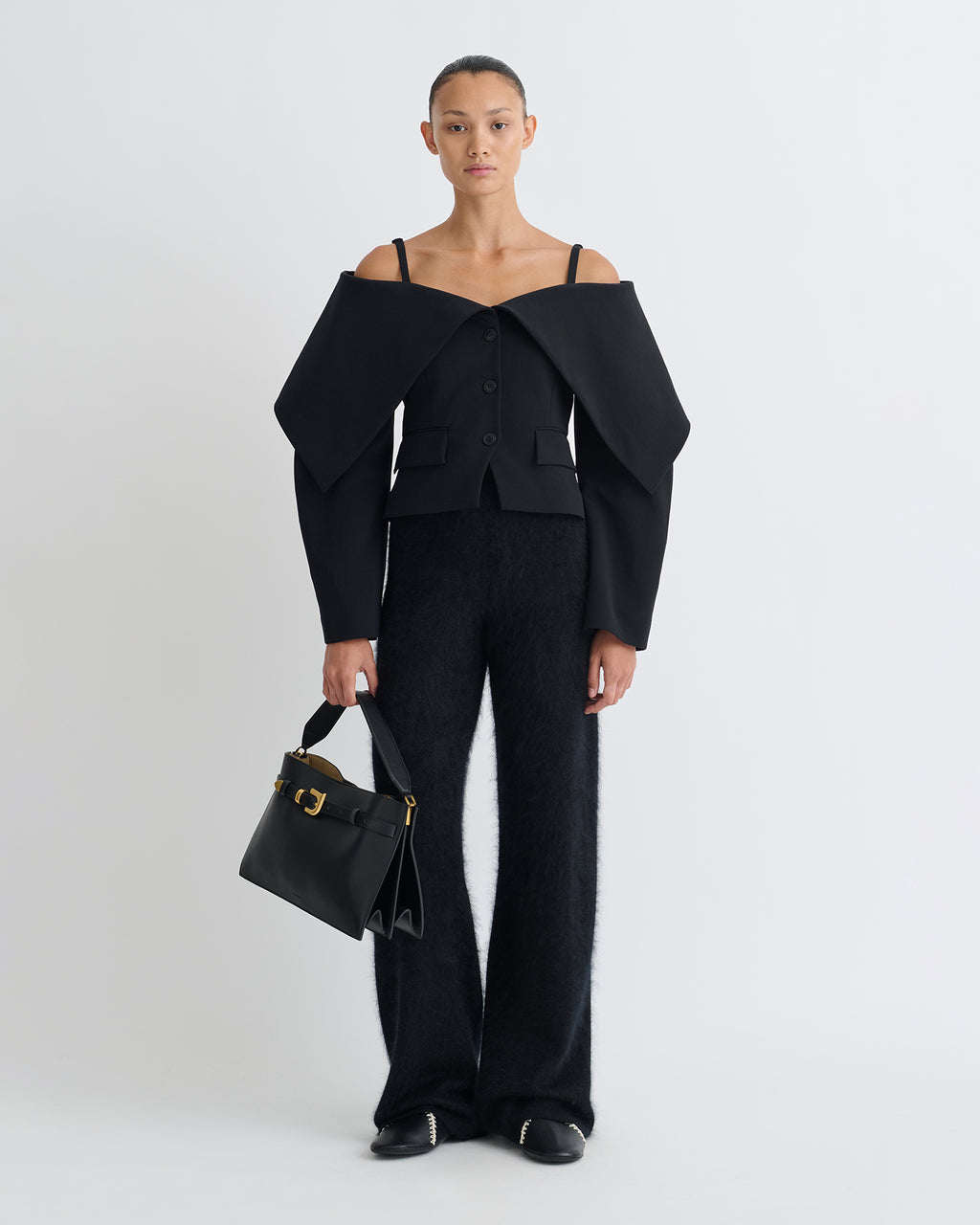 Amantha - Paper Jersey Blazer - Black