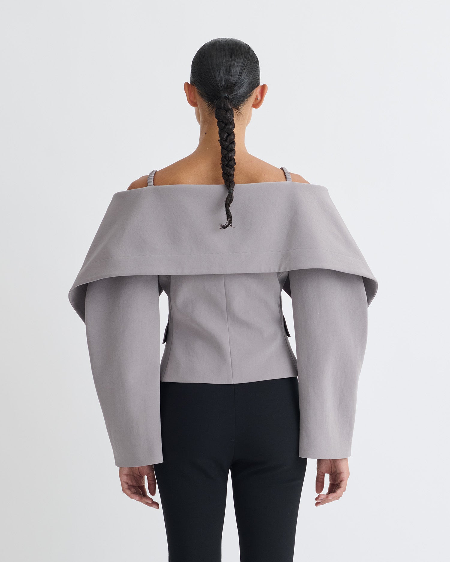 Amantha - Paper Jersey Blazer - Grey