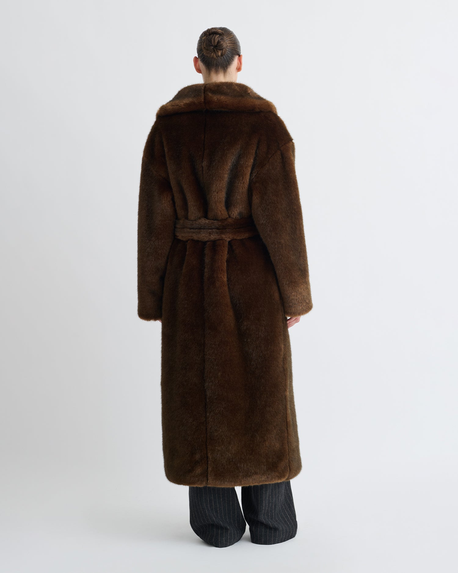 Cariana - Faux Fur Coat - Dark Brown – Nanushka