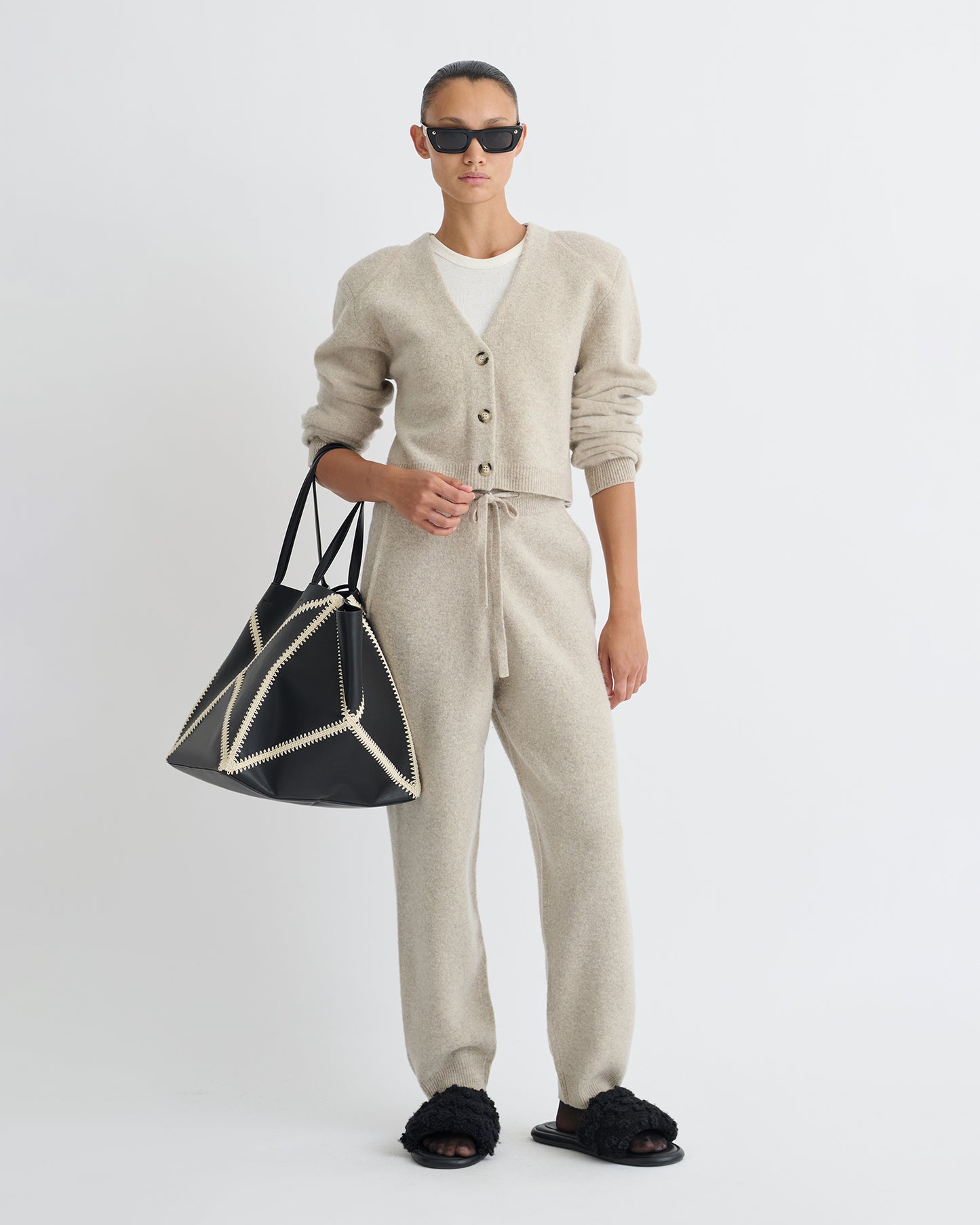 Teclah - Overwashed Merino Pants - Oatmeal