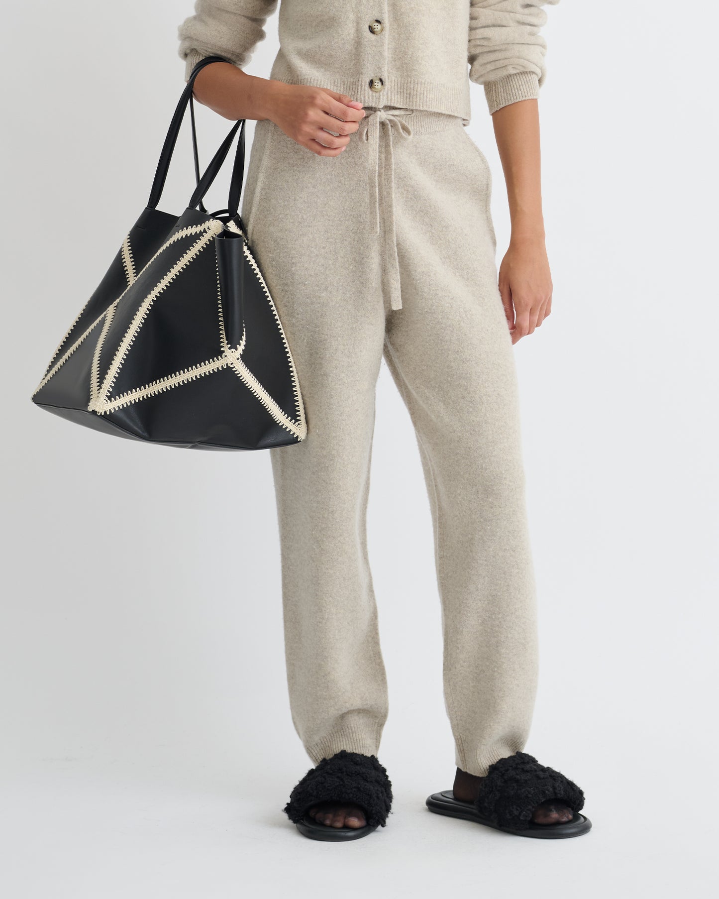 Teclah - Overwashed Merino Pants - Oatmeal