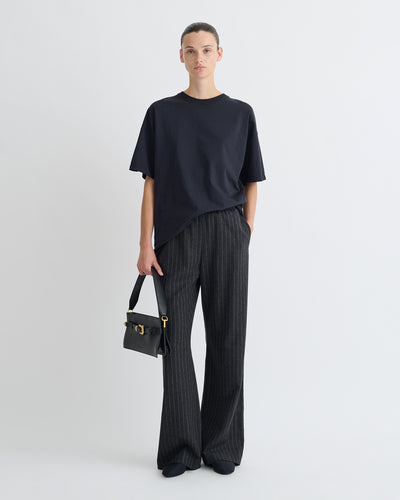 Arvenn - Pinstripe Wool Pants - Black/Grey