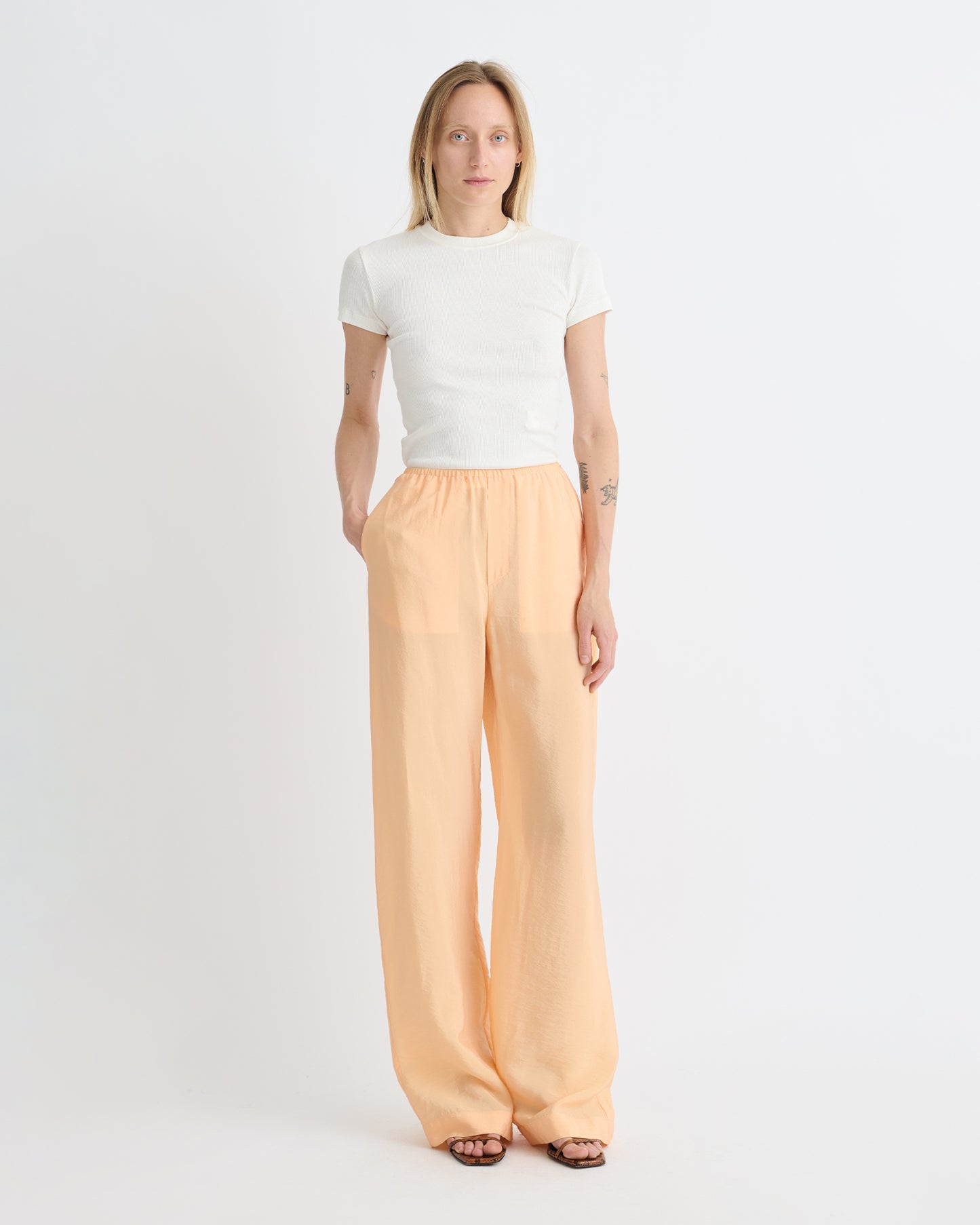 Arvenn - Crepe Organza Pants - Apricot
