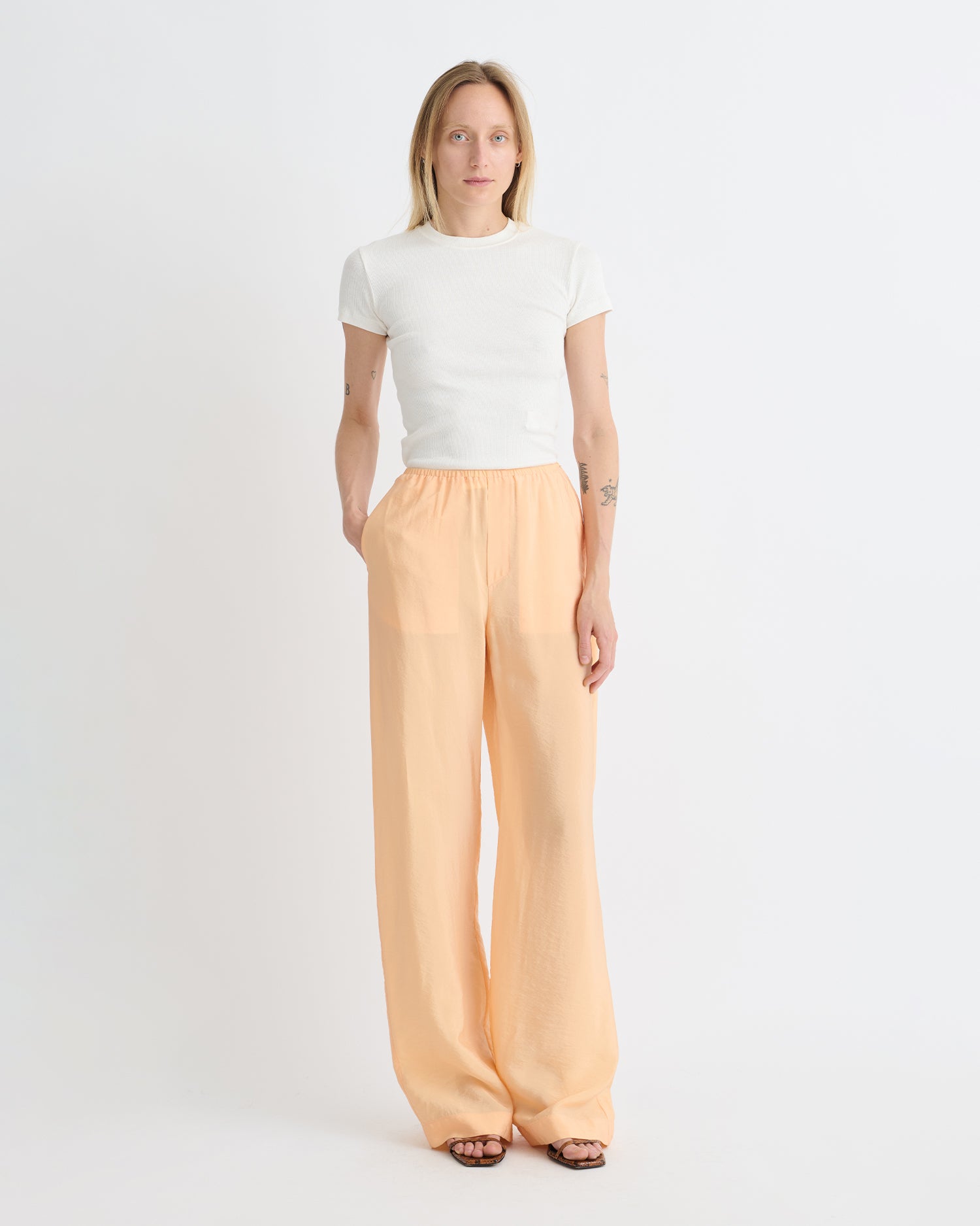 Arvenn - Crepe Organza Pants - Apricot