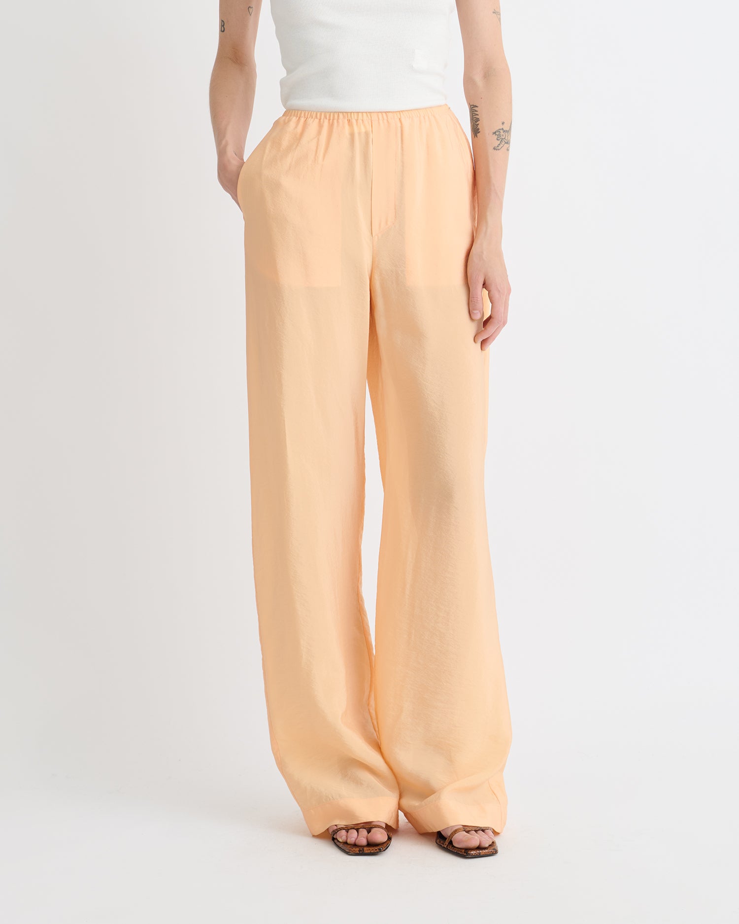 Arvenn - Crepe Organza Pants - Apricot