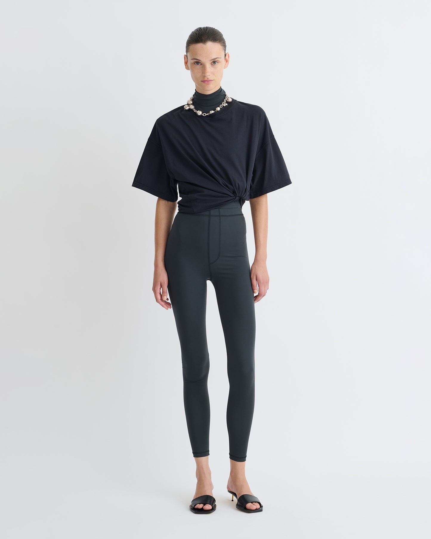 Brette - Elastic Jersey Pants - Dusty Blue