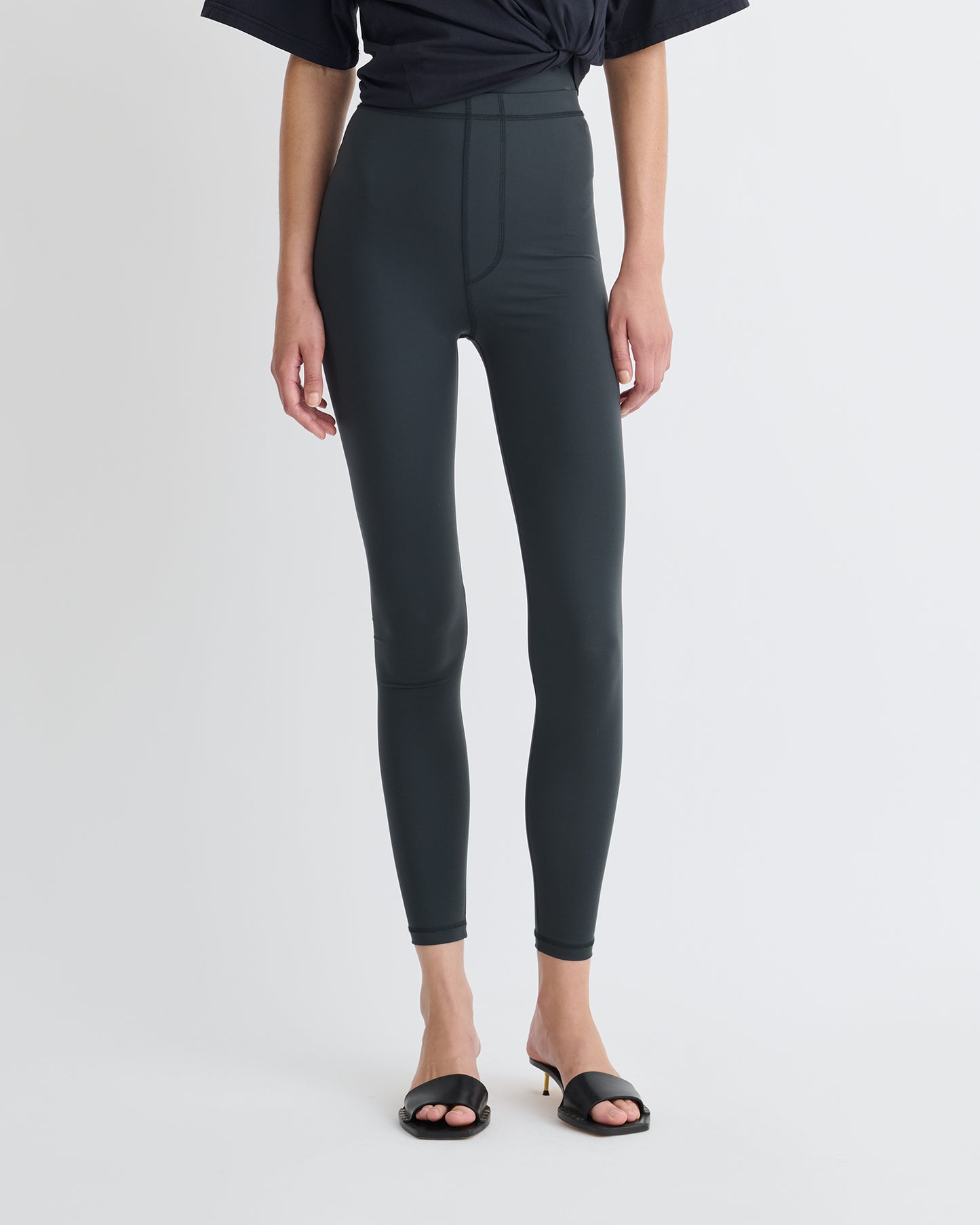 Brette - Elastic Jersey Pants - Dusty Blue