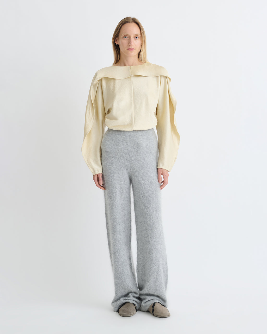 Ewerly - Brushed cashmere pants - Grey