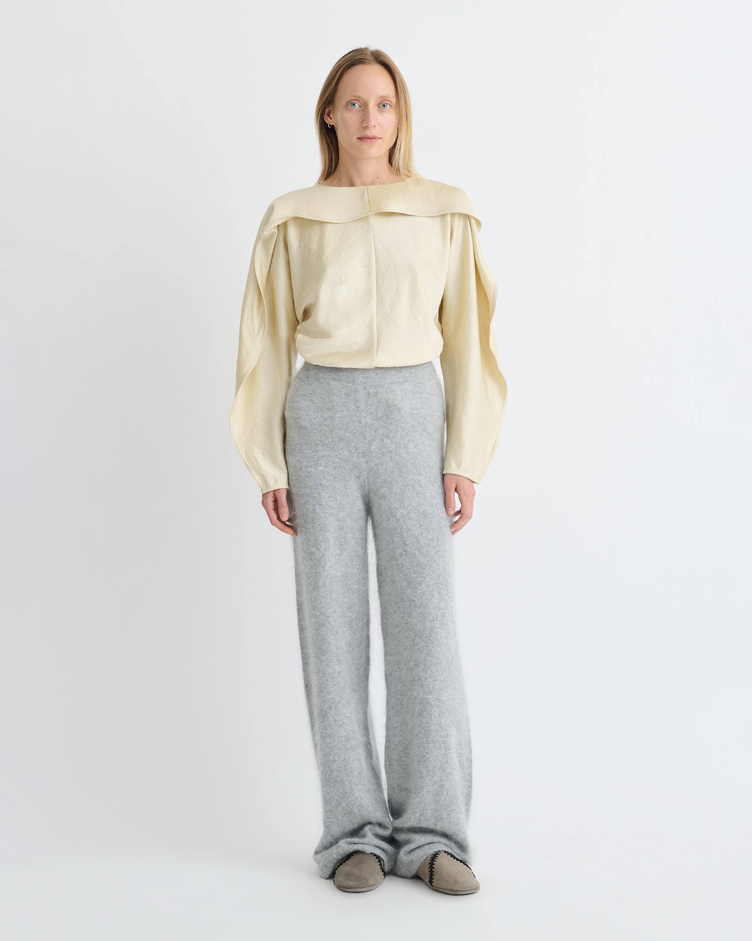 Ewerly - Brushed Cashmere Pants - Grey