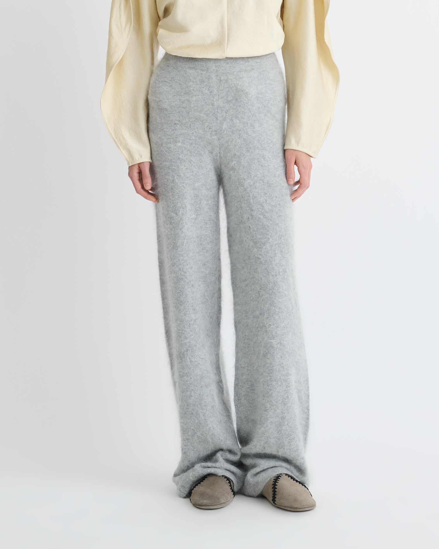 Ewerly - Brushed Cashmere Pants - Grey