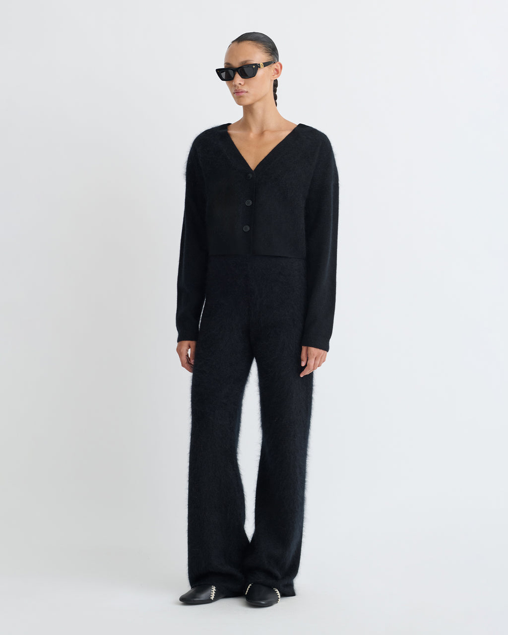 Ewerly - Brushed cashmere pants - Black