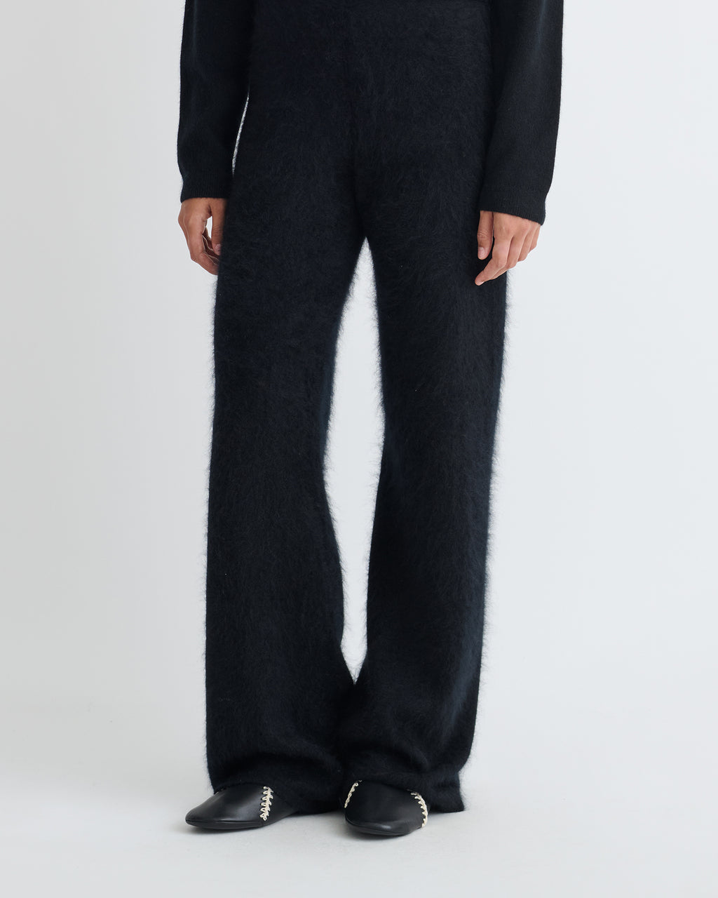 Ewerly - Brushed cashmere pants - Black