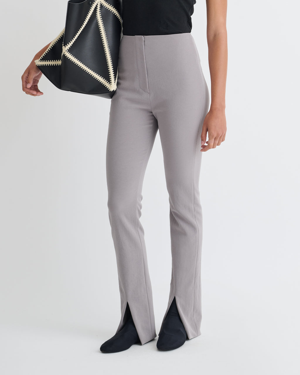 Luana - Front slit pants - Grey