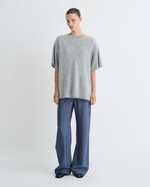 Arvenn - Crepe Organza Pants - Denim Blue