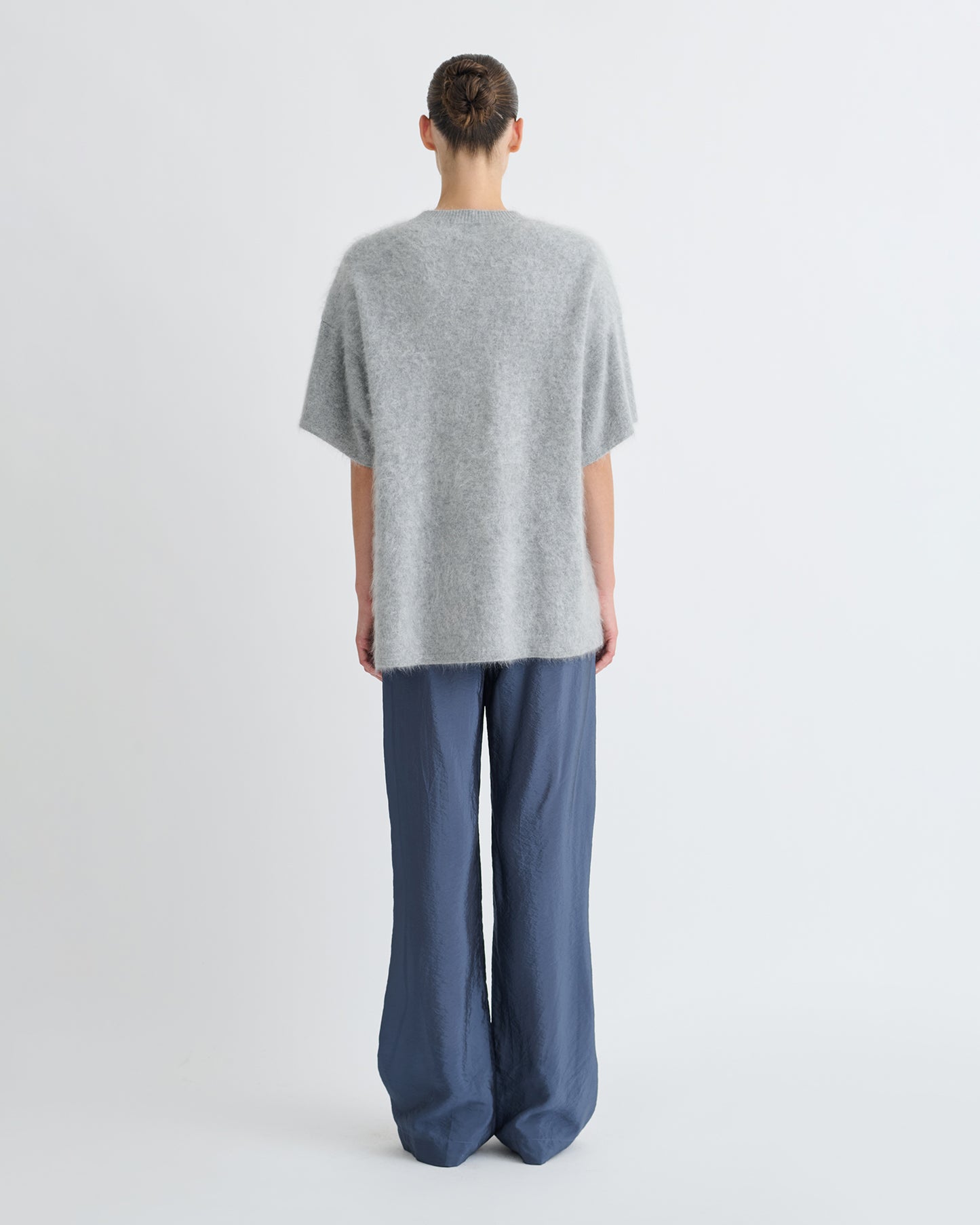 Arvenn - Crepe Organza Pants - Denim Blue