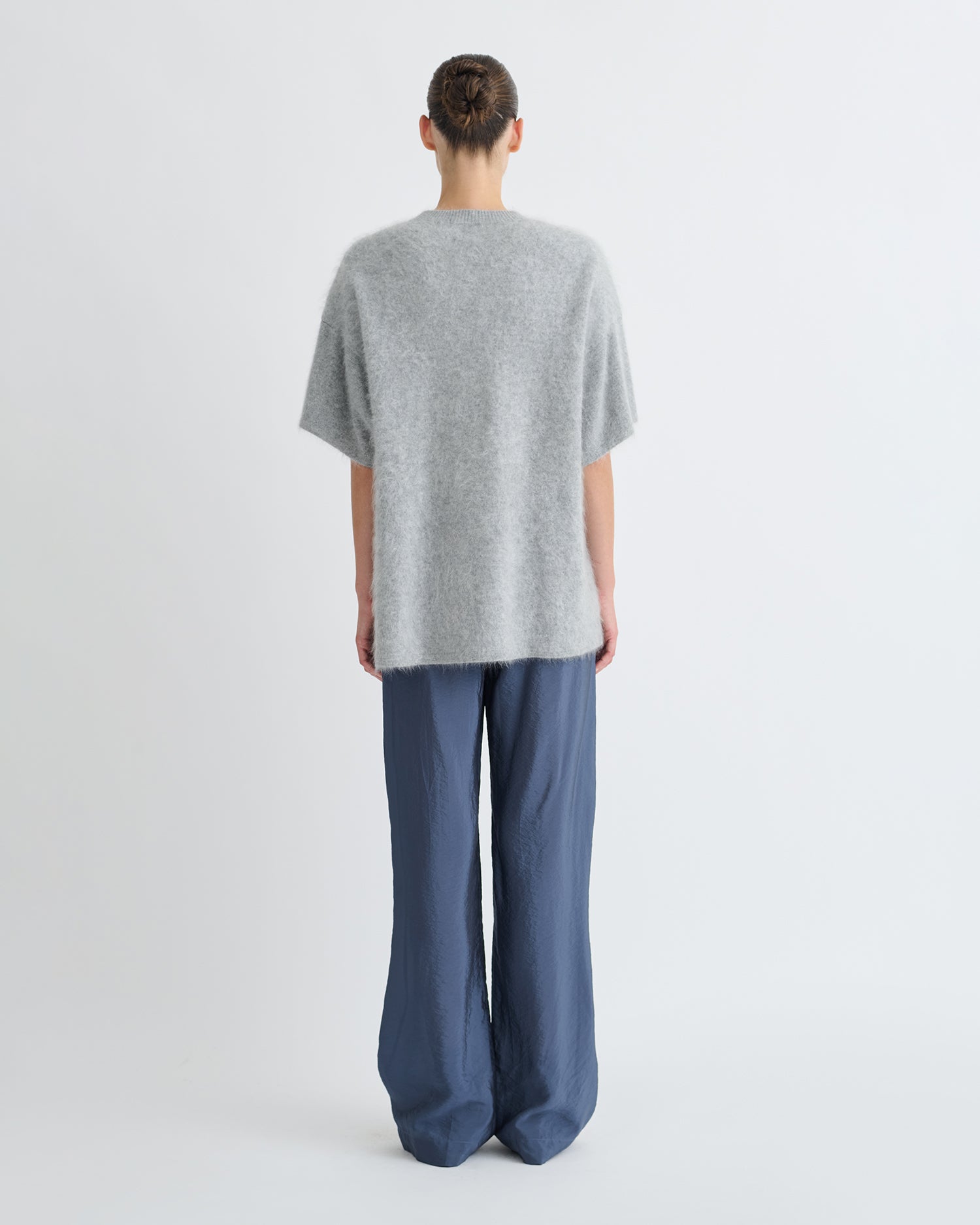 Arvenn - Crepe Organza Pants - Denim Blue