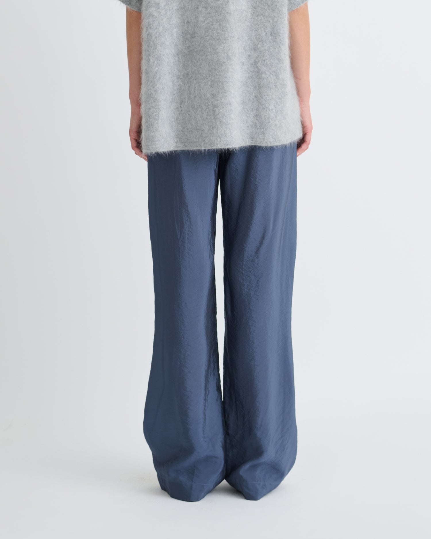 Arvenn - Crepe Organza Pants - Denim Blue