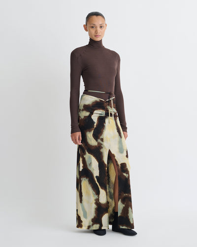 Cheyen - Mesh Jersey Long Skirt - Watercolor Sage