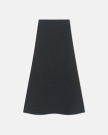 Priel - Overwashed Merino Mid-Length Skirt - Charcoal