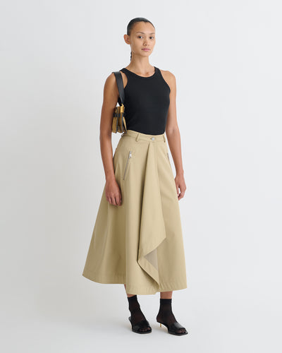 Iseult - Bonded Trench Mid-Length Skirt - Beige