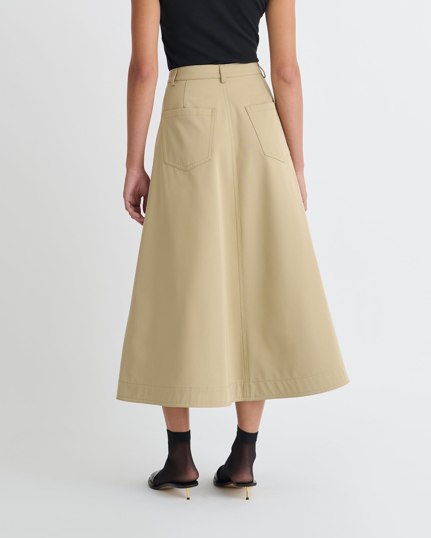 Iseult - Bonded Trench Mid-Length Skirt - Beige