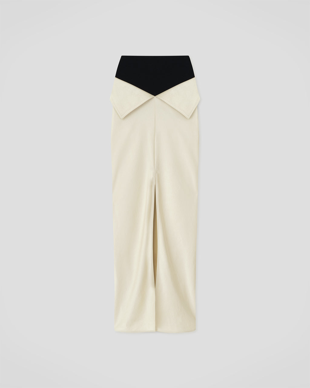 Mentari - Crisp Satin Long Skirt - Ecru