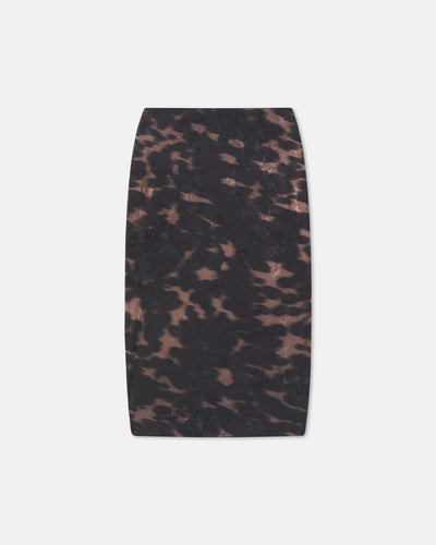 Carisa - Stretch Velvet Mid-Length Skirt - Midnight Mocha Brown