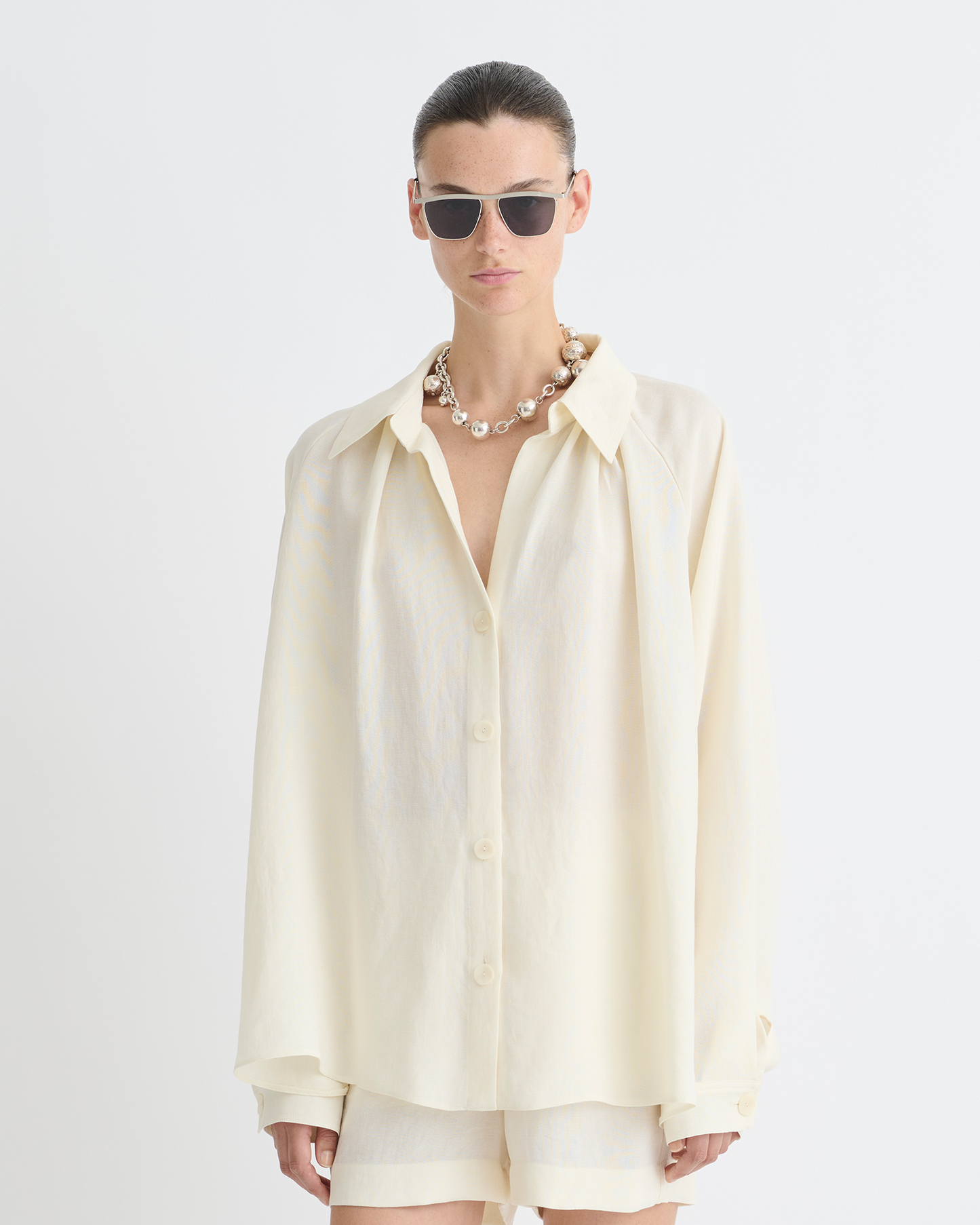 Ada - Tech Linen Shirt - Creme