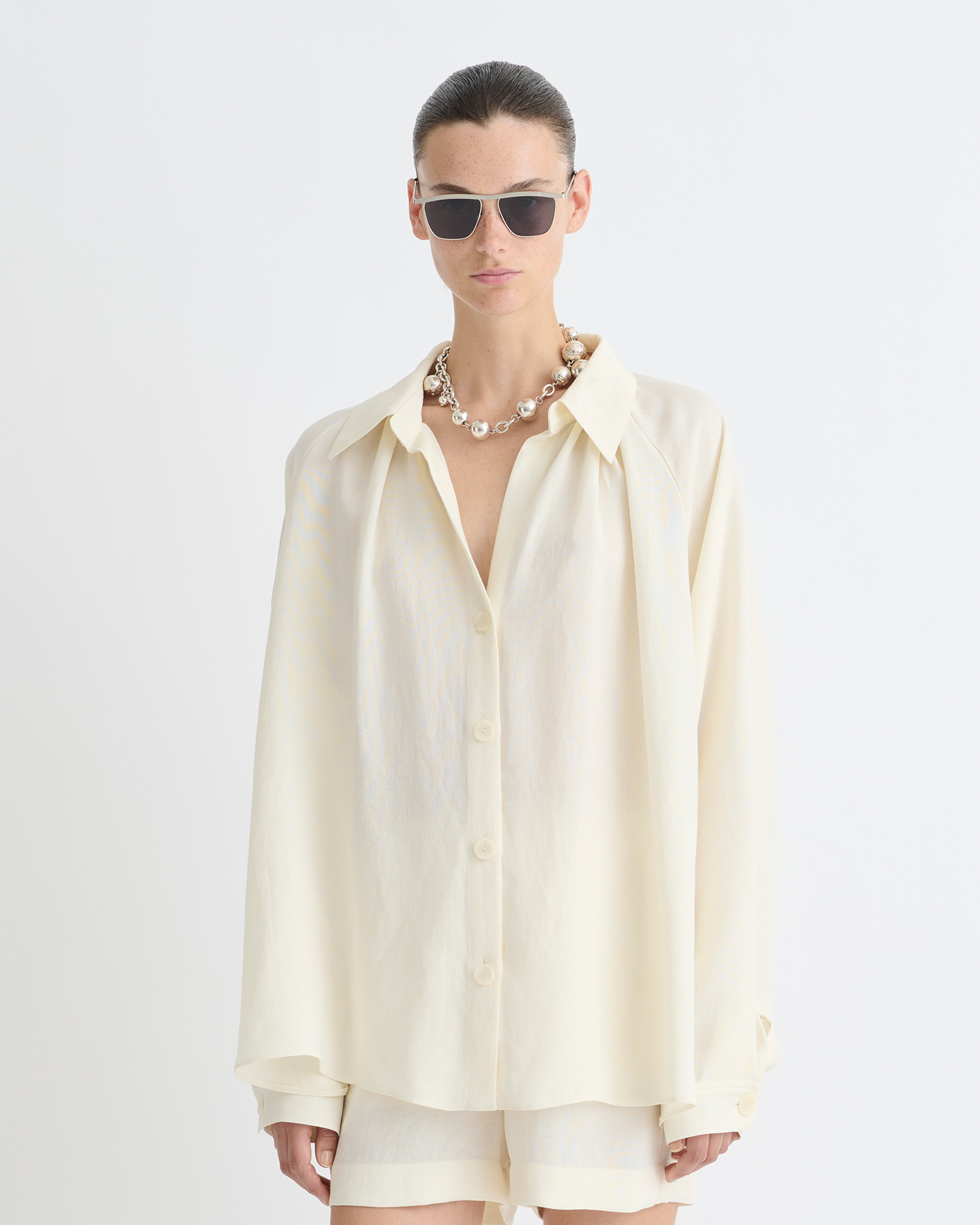 Ada - Tech Linen Shirt - Creme