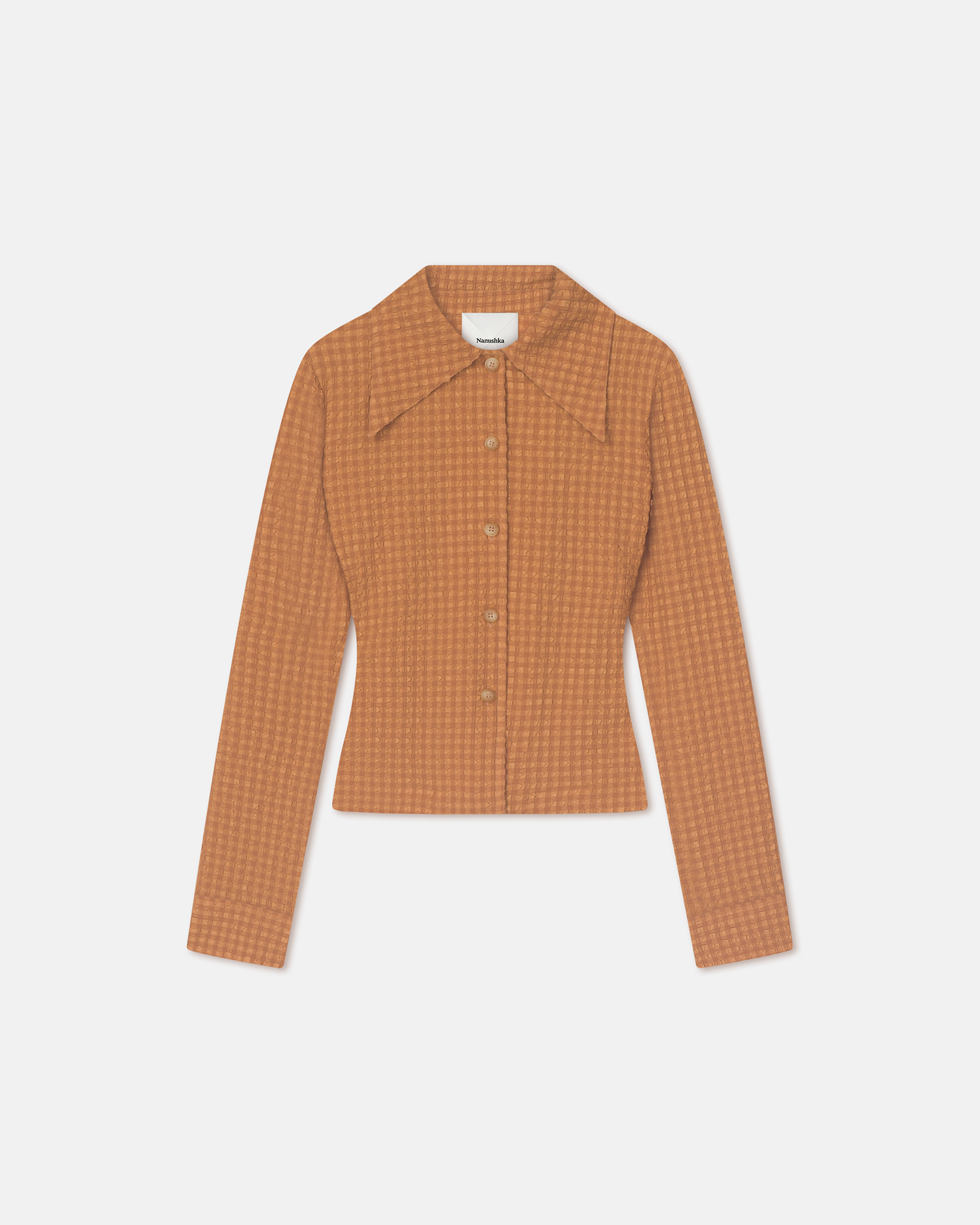 Lotte - Seersucker Shirt - Camel