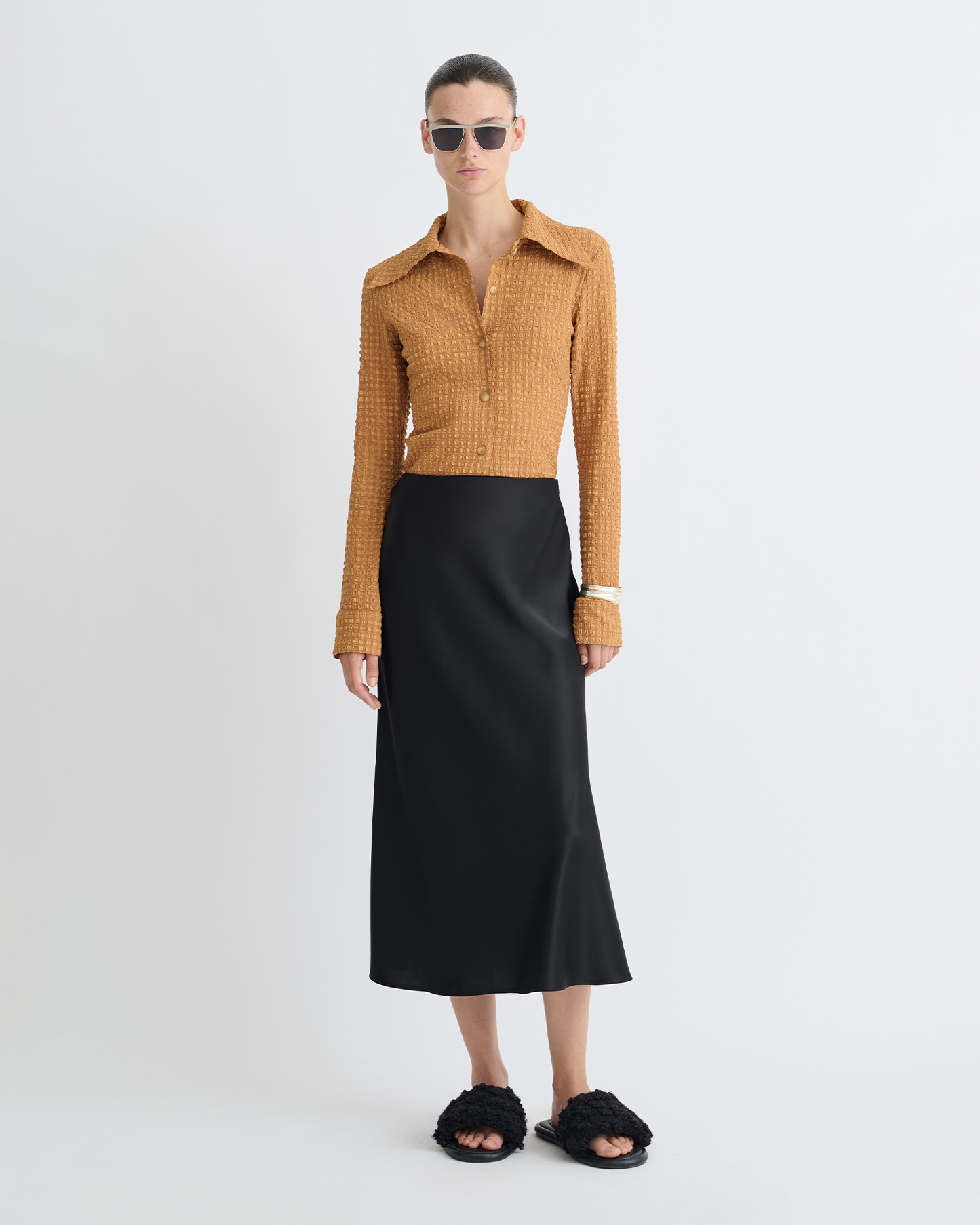 Lotte - Seersucker Shirt - Camel