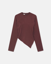 Endah - Crisp Satin Top - Mahogany