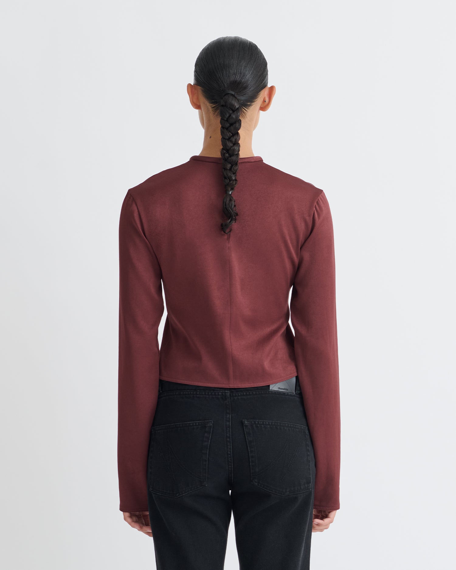 Endah - Crisp Satin Top - Mahogany