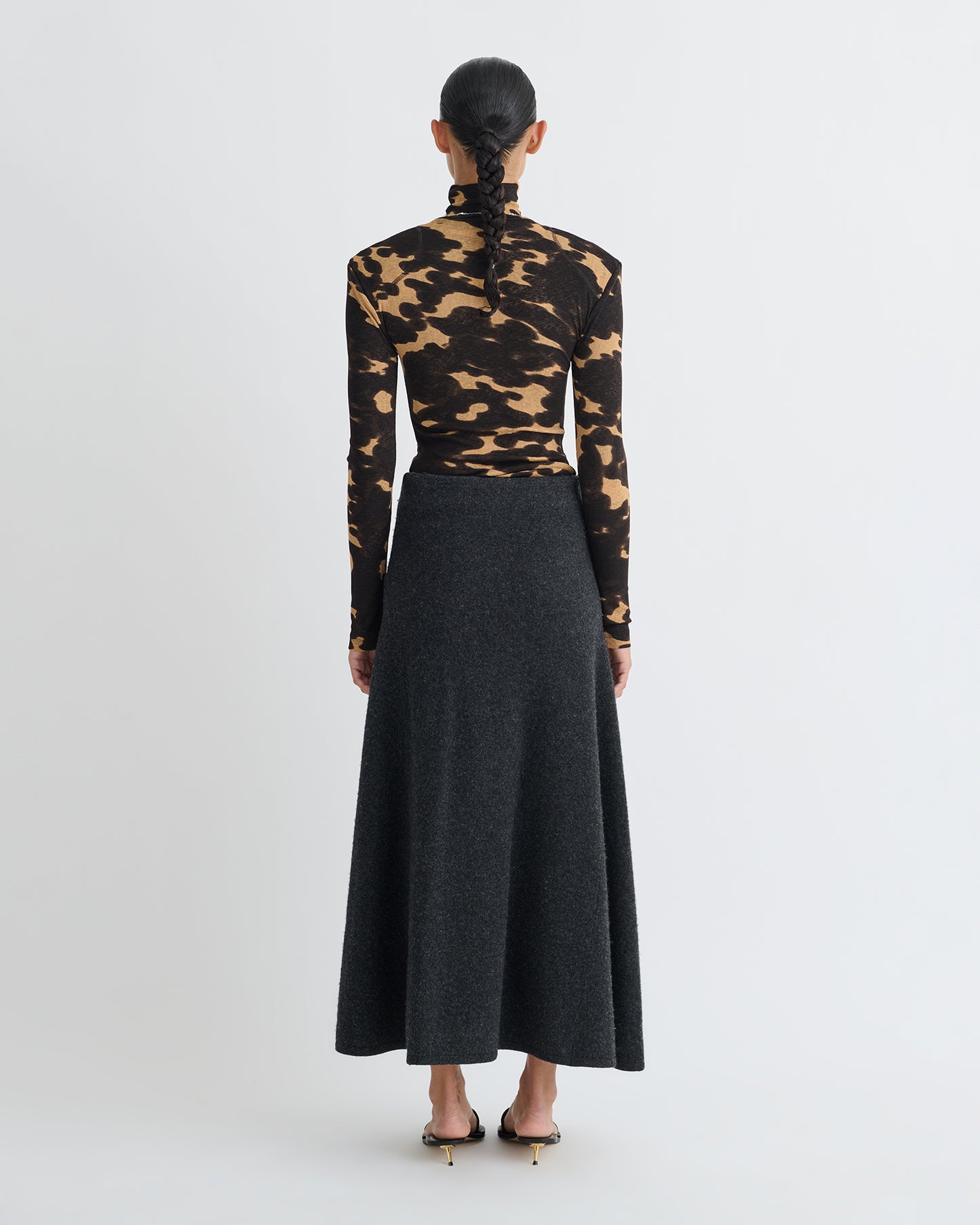 Nayeli - Mesh Jersey Long Sleeved Top - Midnight Mocha Apricot