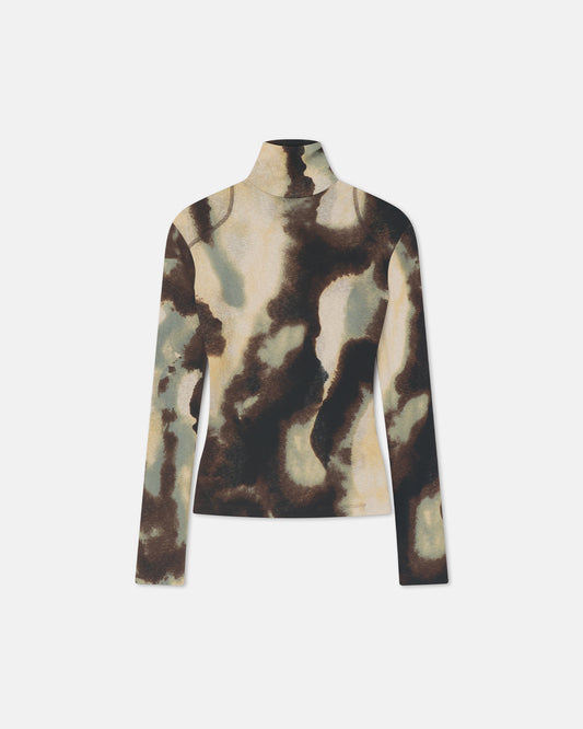 Nayeli - Mesh Jersey Long Sleeved Top - Watercolor Sage