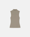 Annyka - Mesh Jersey Sleeveless Top - Fog