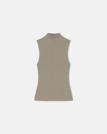 Annyka - Mesh Jersey Sleeveless Top - Fog