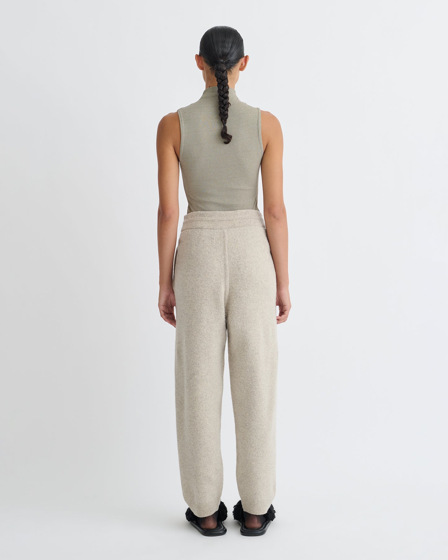 Annyka - Mesh Jersey Sleeveless Top - Fog