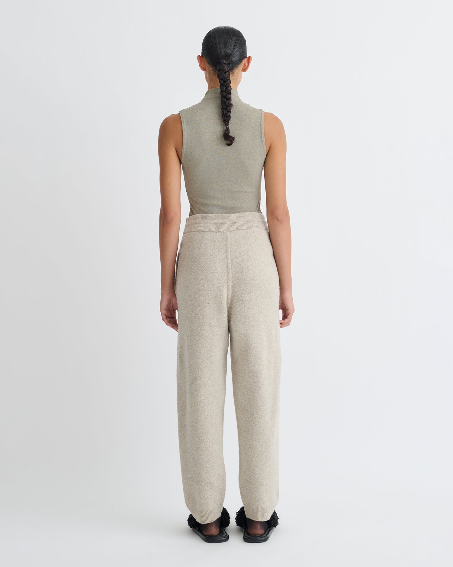 Annyka - Mesh Jersey Sleeveless Top - Fog