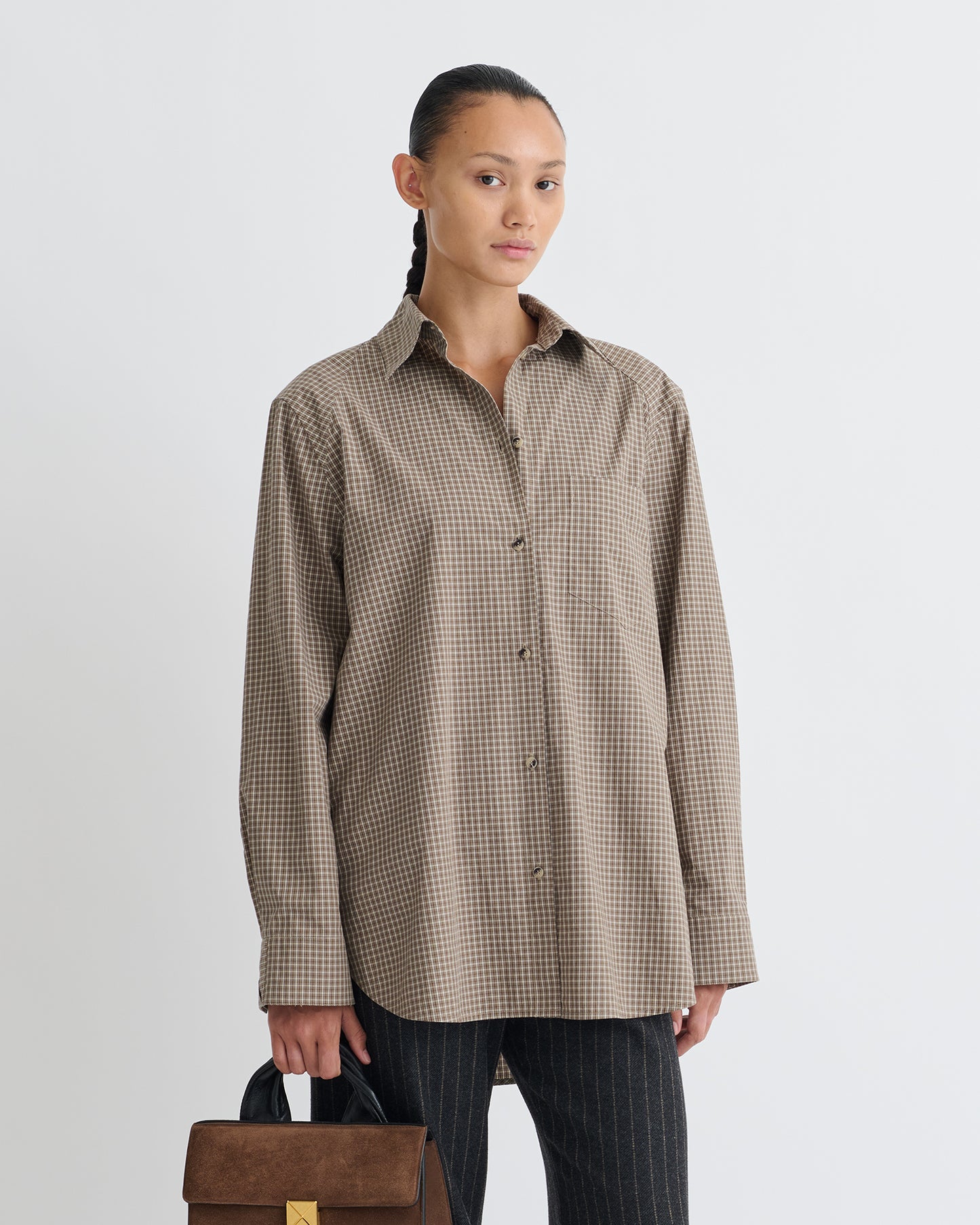 Arleen - Checked Shirting Shirt - Brown/Creme