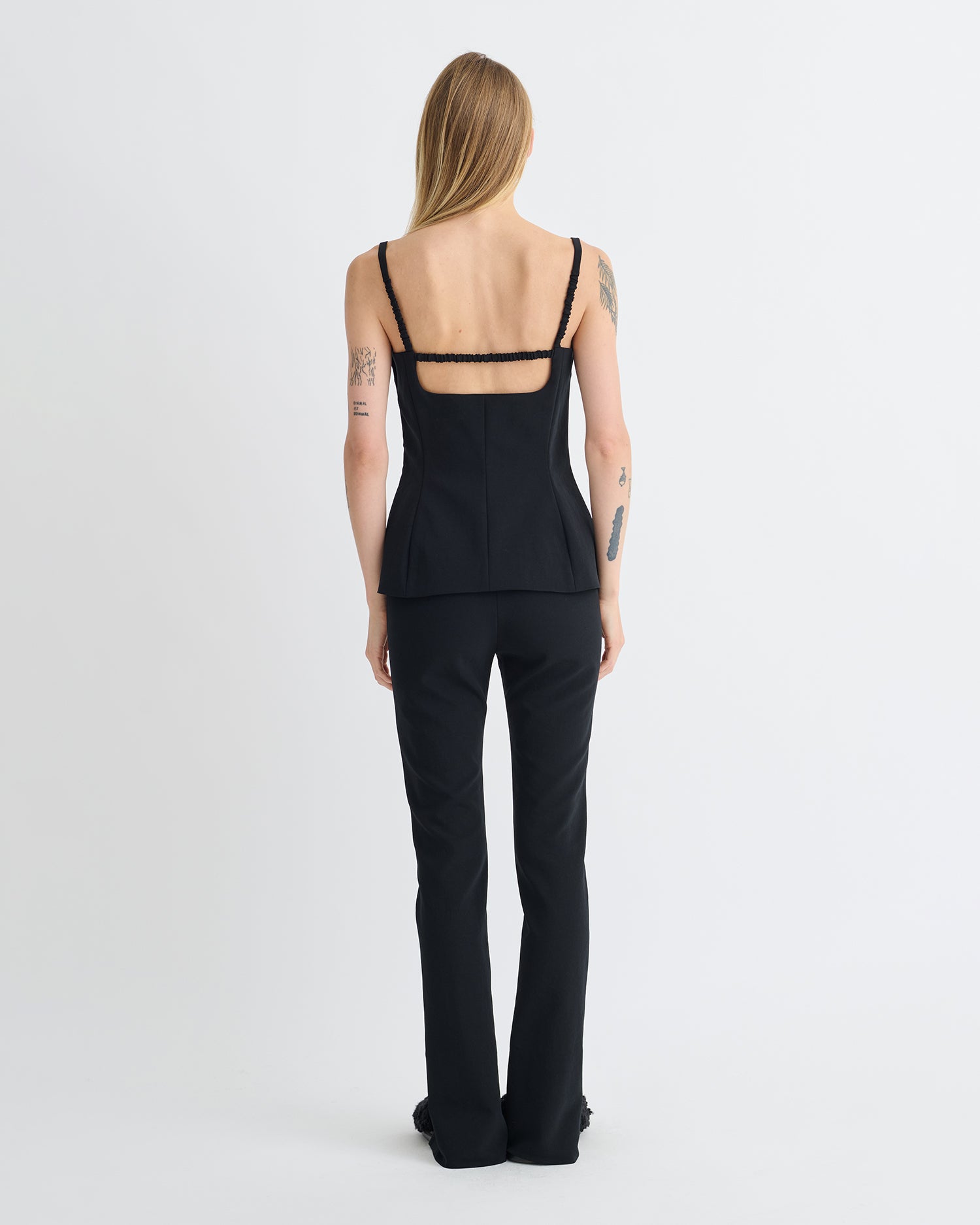 Laree - Paper Jersey Sleeveless Top - Black