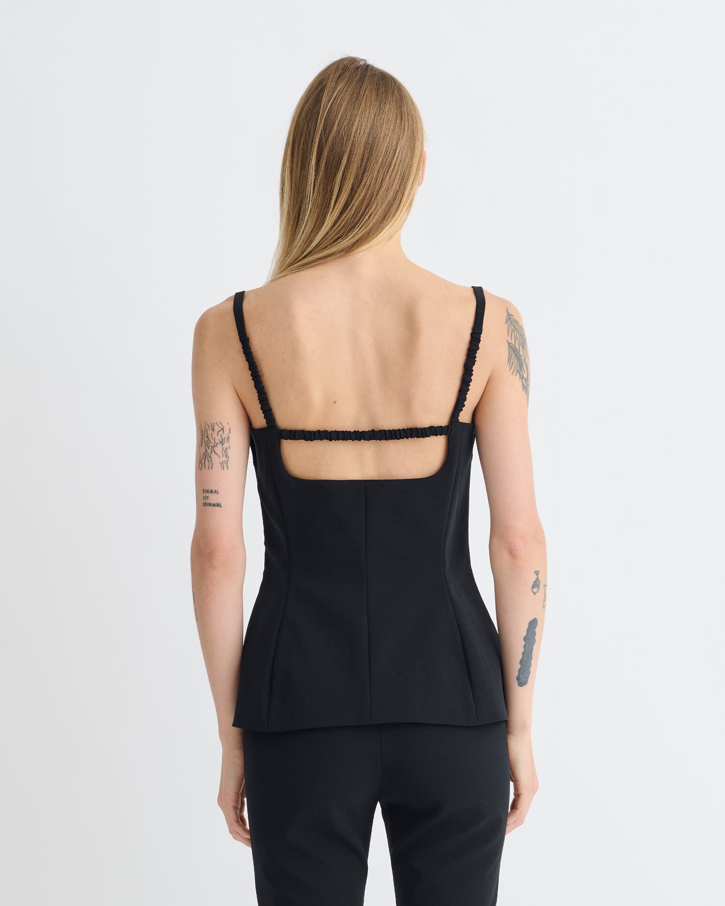Laree - Paper Jersey Sleeveless Top - Black
