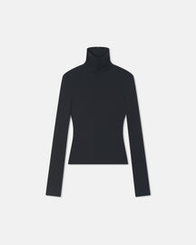 Anona - Stretch Jersey Long Sleeved Top - Black