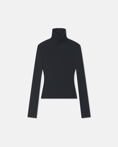 Anona - Stretch Jersey Long Sleeved Top - Black
