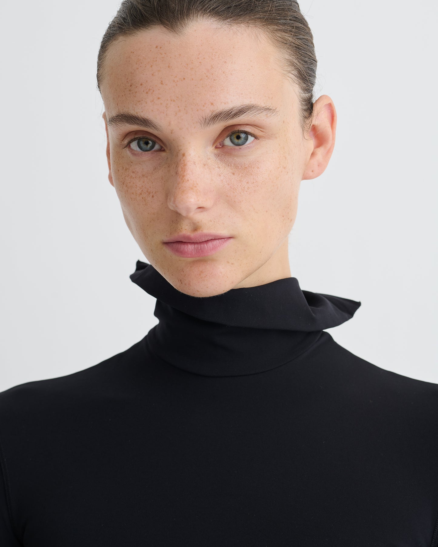 Anona - Stretch Jersey Long Sleeved Top - Black