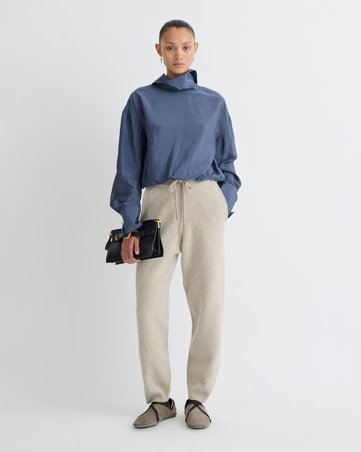 Aurore - Crepe Organza Shirt - Denim Blue