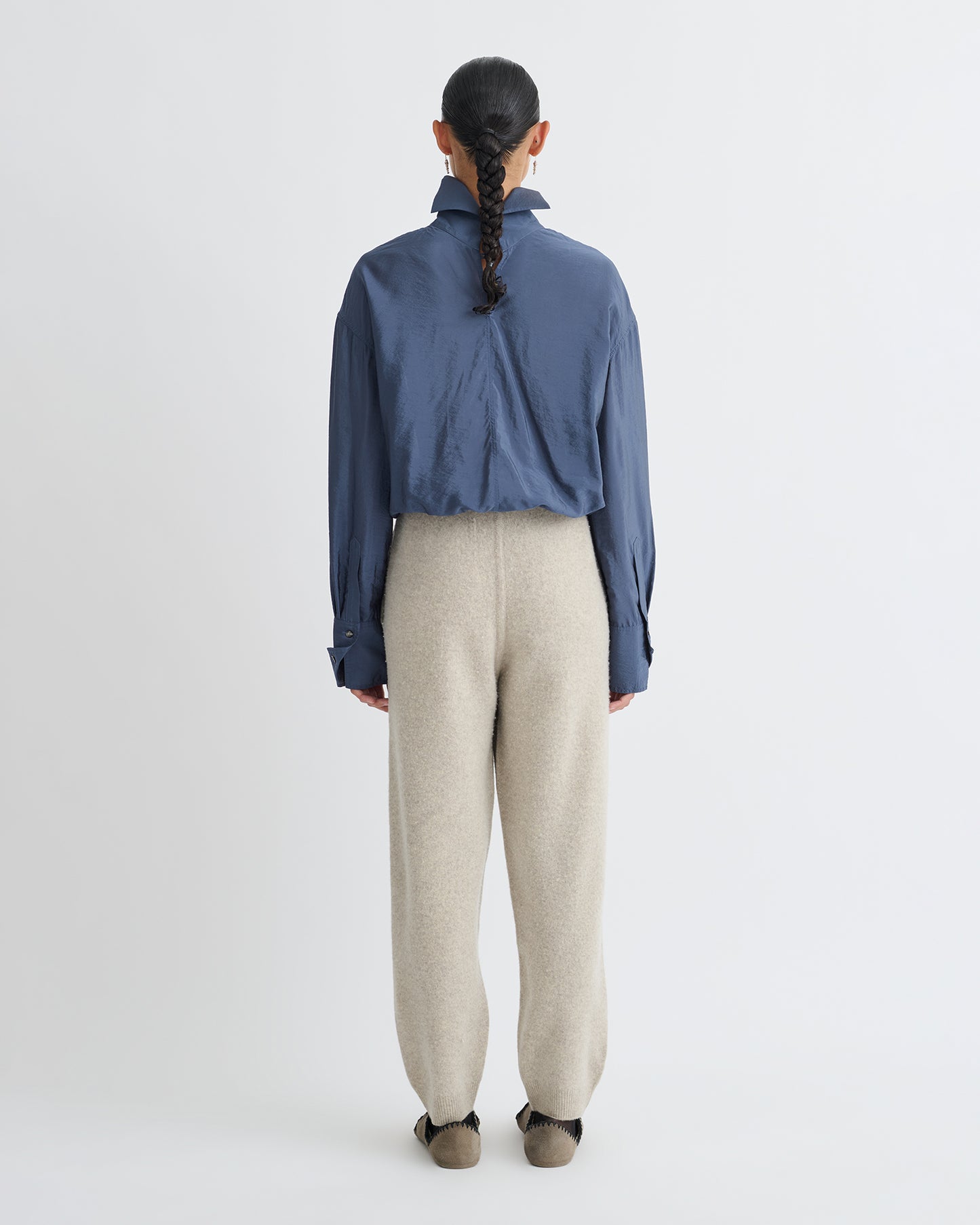 Aurore - Crepe Organza Shirt - Denim Blue