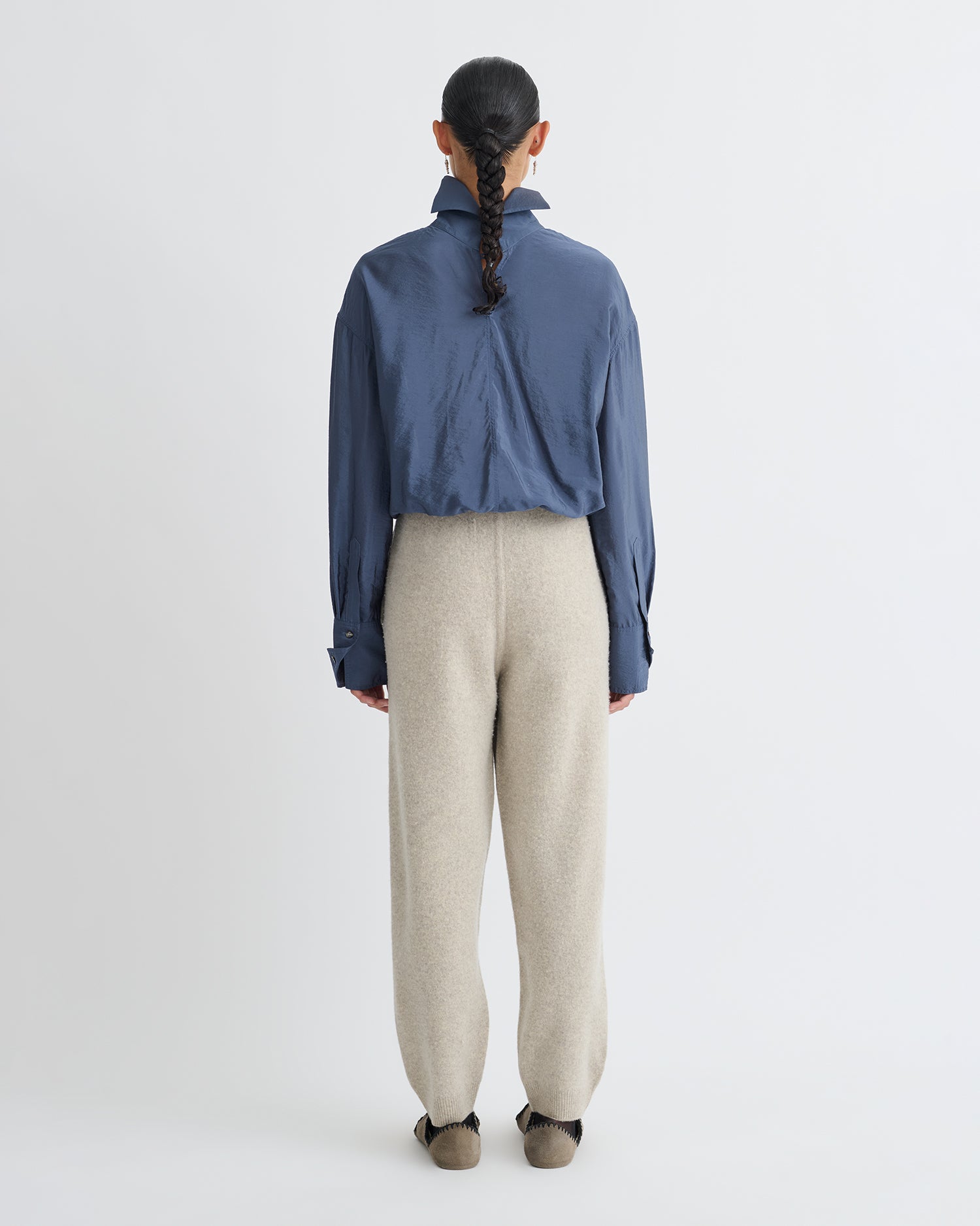 Aurore - Crepe Organza Shirt - Denim Blue