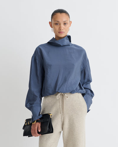 Aurore - Crepe Organza Shirt - Denim Blue
