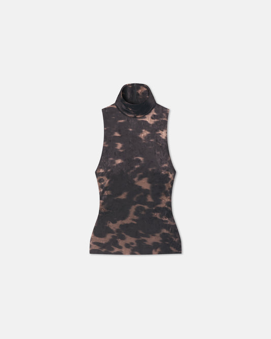 Sula - Stretch Velvet Sleeveless Top - Midnight Mocha Brown